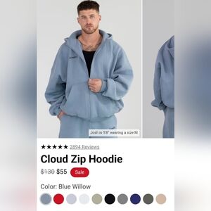 Comfrt Cloud Zip Hoodie - Blue